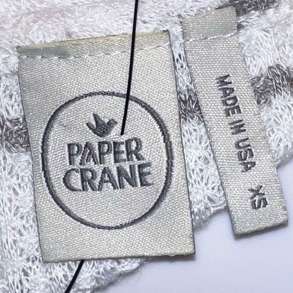 Paper Crane Sleeveless‎ Waist Tie Front Striped Waffle Knit Faux Button Shirt - Picture 7 of 9